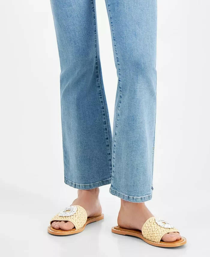 INC Womens Penelopee Slide Sandals Natural Raffia 6.5 New $69