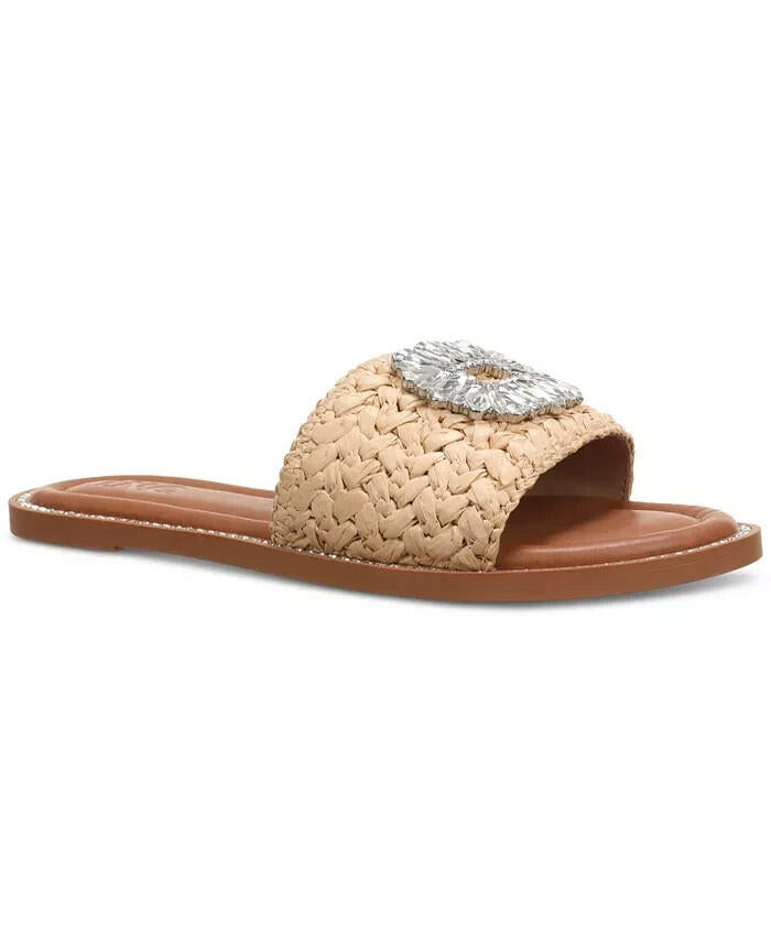 INC Womens Penelopee Slide Sandals Natural Raffia 6.5 New $69