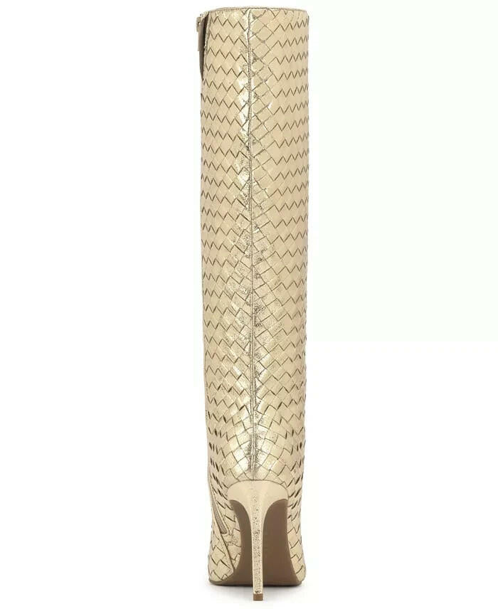 INC Womens Savonia Woven Knee High Boots Gold Size 10 New $229