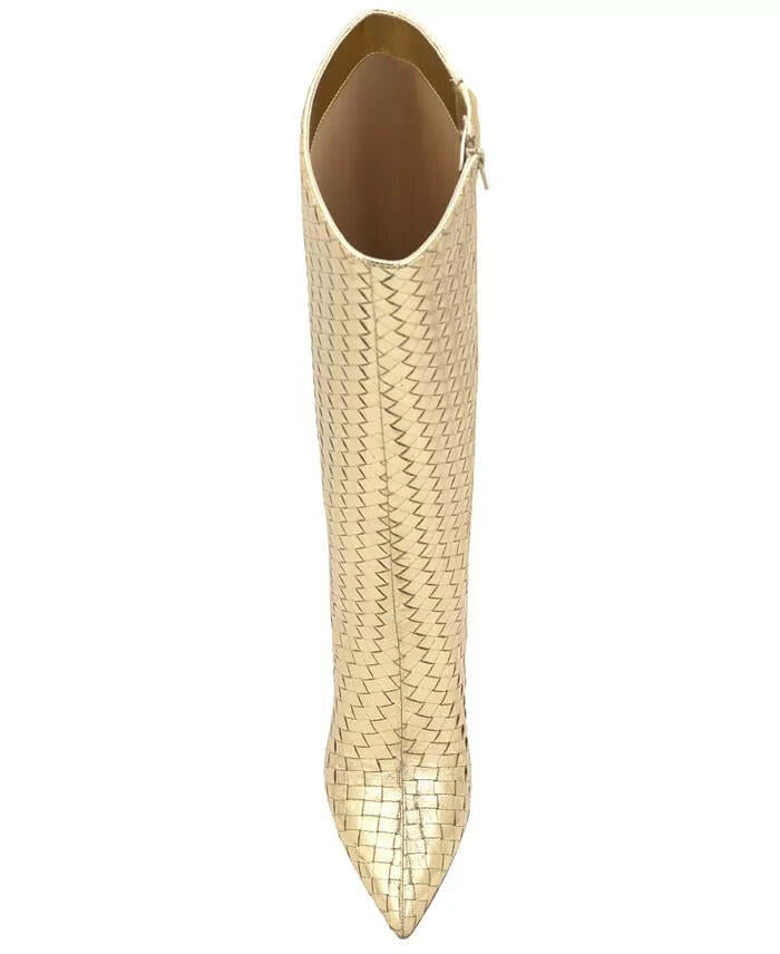 INC Womens Savonia Woven Knee High Boots Gold Size 10 New $229
