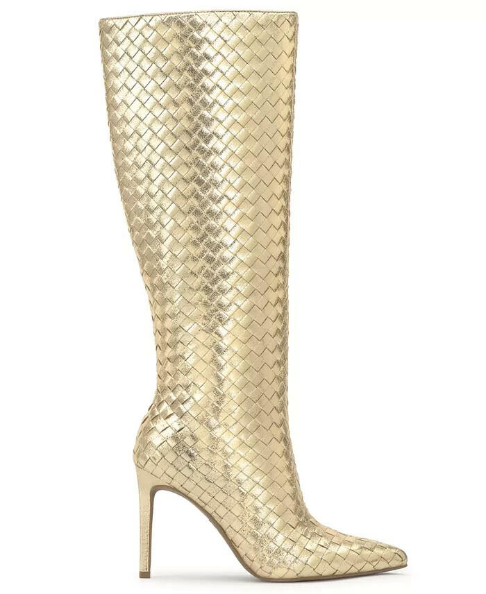 INC Womens Savonia Woven Knee High Boots Gold Size 10 New $229