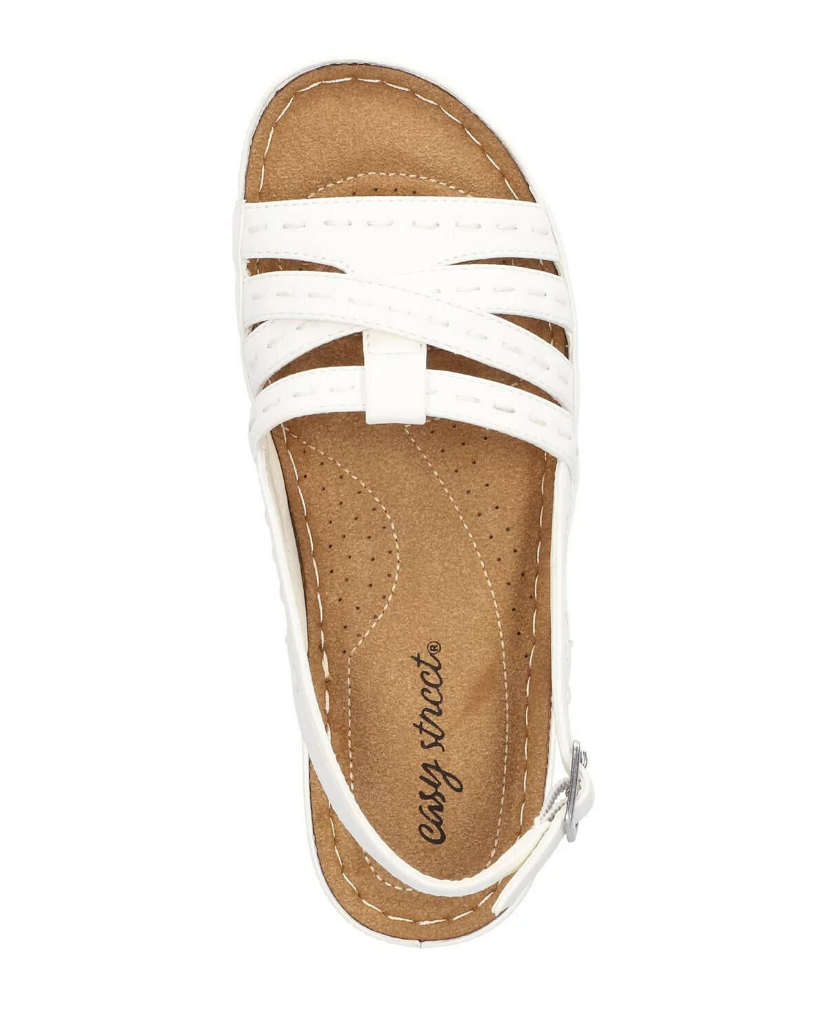 Easy Street Womens Kehlani Comfort Sandals White 9W New $60