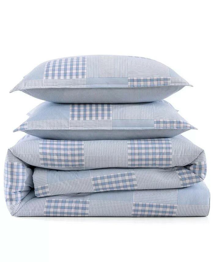 Tommy Hilfiger Hamptons Patchwork 3-Pc King Cotton Comforter Set MSRP $170