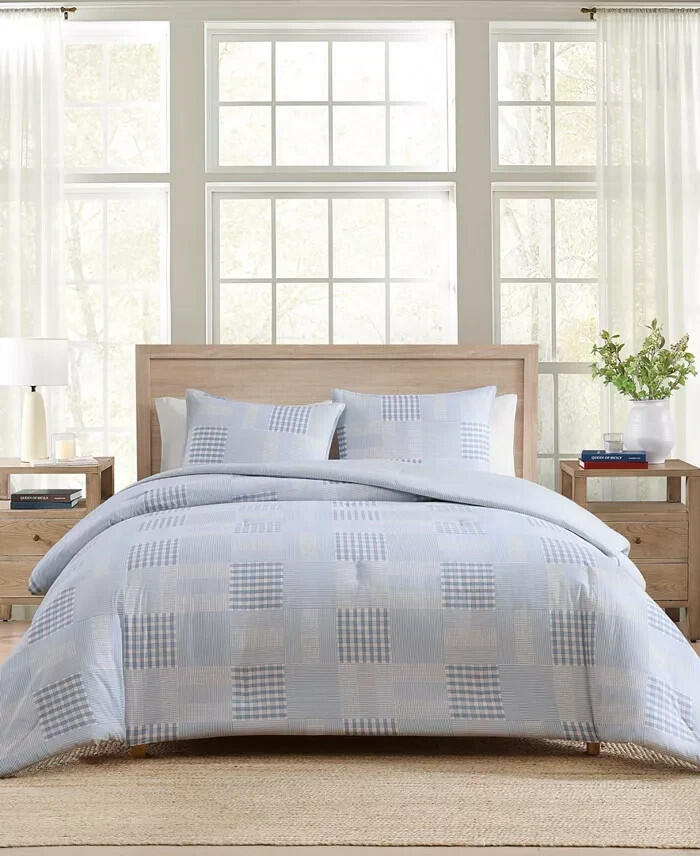 Tommy Hilfiger Hamptons Patchwork 3-Pc King Cotton Comforter Set MSRP $170