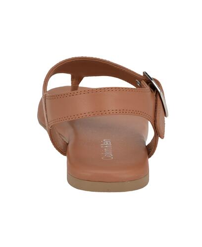 Calvin Klein Womens Moraca Flat Sandals Cognac Brown Size 7.5 New $89