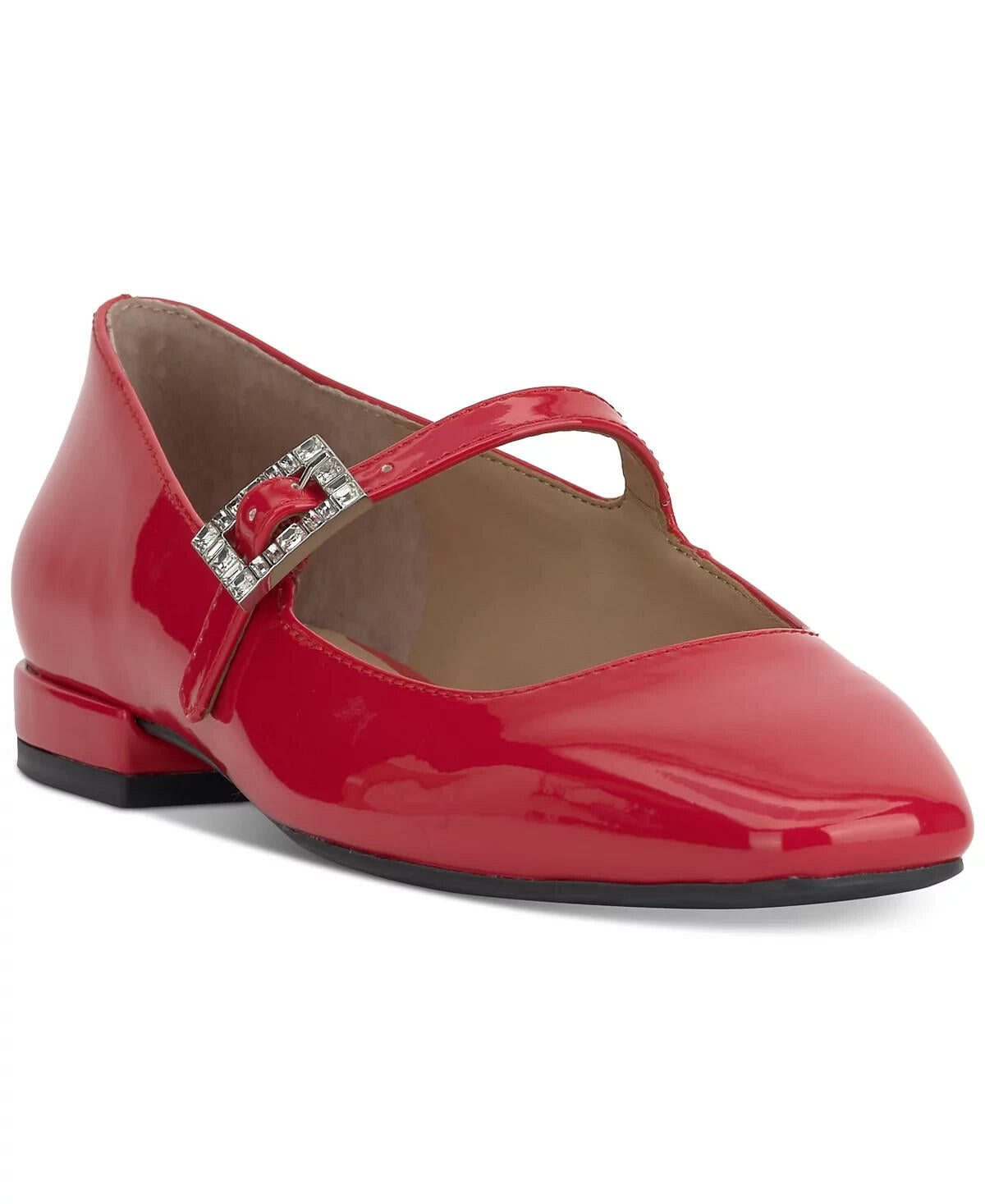 On 34th Womens Saadet Rhinestone Buckle Mary Jane Flats Red 9 MSRP $79