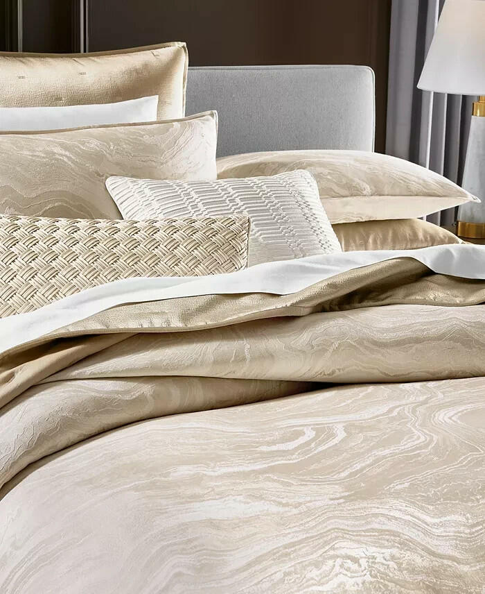 Hotel Collection Moonstone Comforter Set Full Queen Gold MSRP $550
