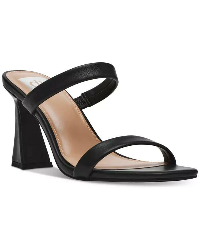 DV Dolce Vita Womens Yorke Square Toe Heeled Sandals Black 7 New $65