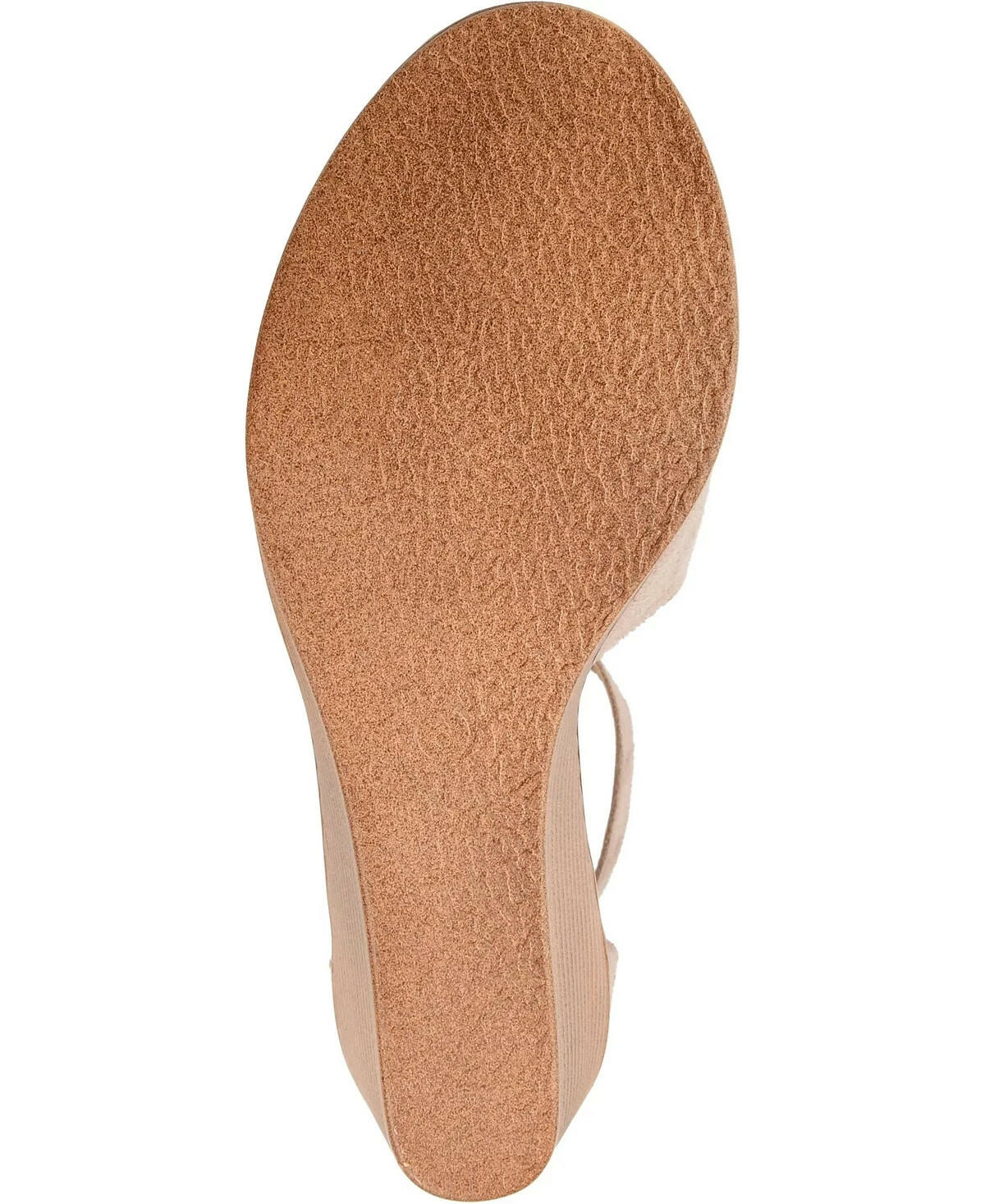 Journee Collection Womens Kedzie Wedge Sandals Tan Suede 9W MSRP $94