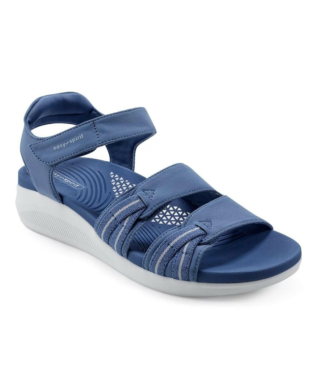 Easy Spirit Weber Women’s Sporty Sandals Light Wedge Comfort Walking Blue 7.5