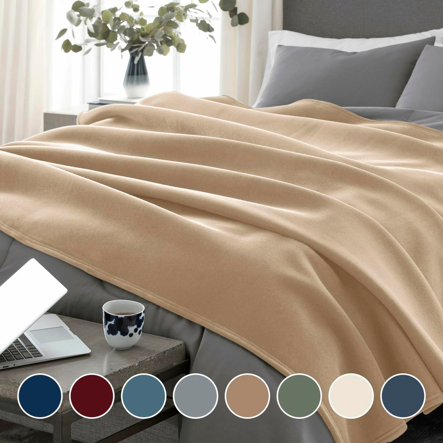 WestPoint Home Vellux Nylon Blanket Color: Tan, Size: King