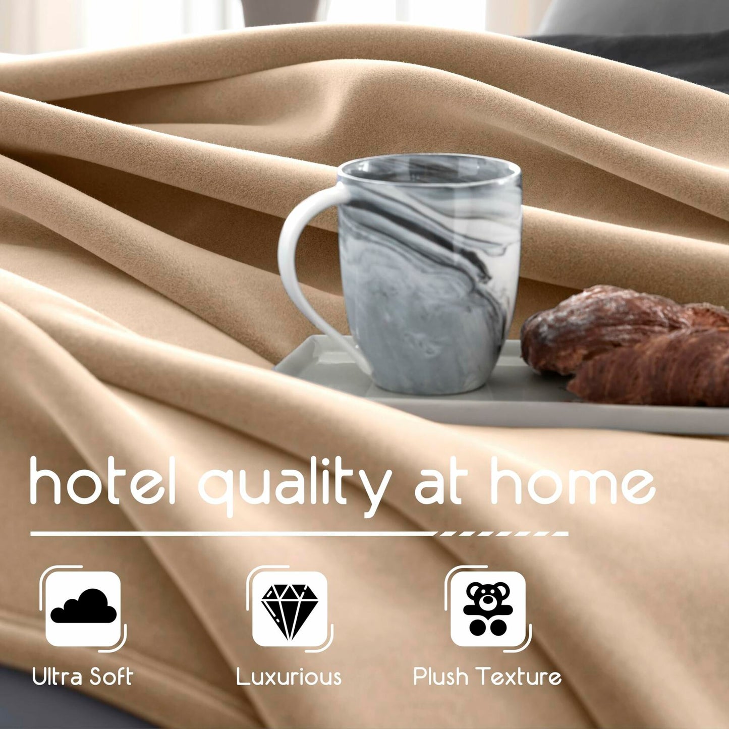 WestPoint Home Vellux Nylon Blanket Color: Tan, Size: King