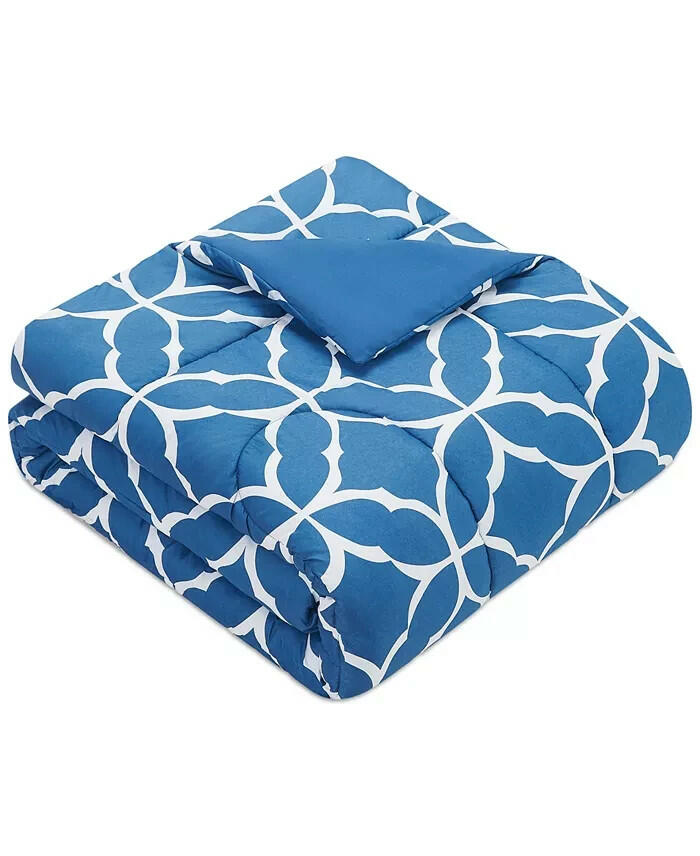 Pem America Harmony 8 Pc Comforter Set Blue and White Queen $100