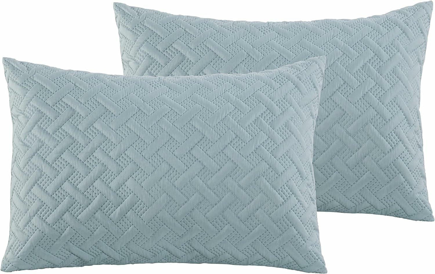 VCNY Home - Full/Queen Comforter Set, Textured Basketweave Bedding with Matching Sham, Lightweight, Dorm Essentials (Nina Blue, Full/Queen)