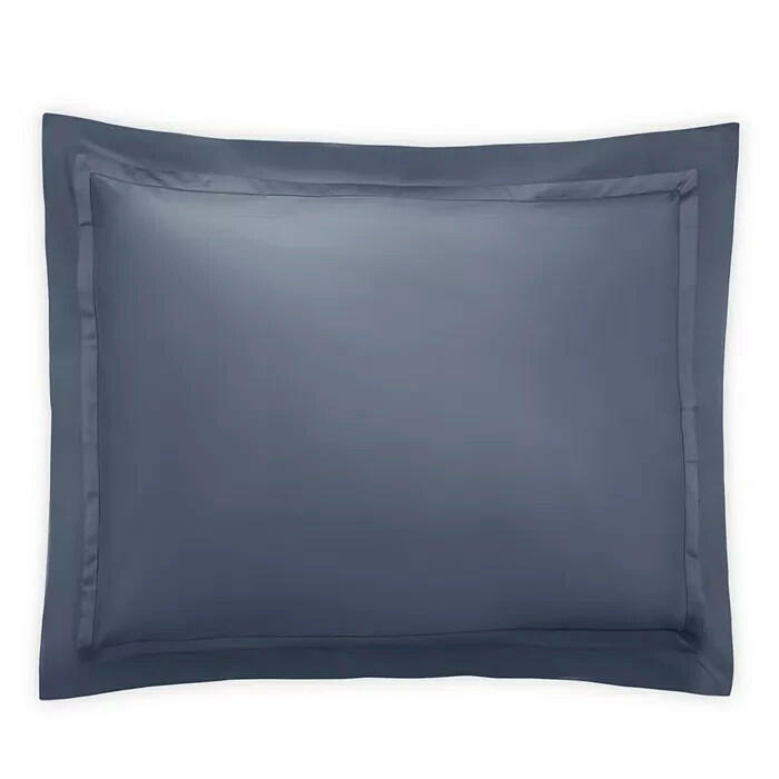 Matouk Nocturne Sateen Standard Sham Steel Blue 600TC NEW $178