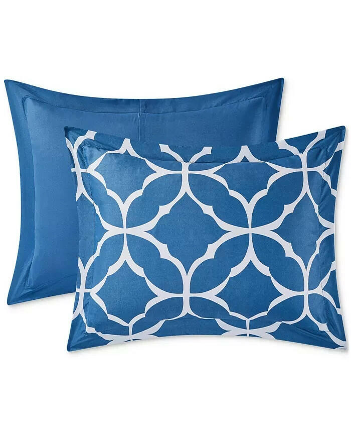 Pem America Harmony 8 Pc Comforter Set Blue and White Queen $100