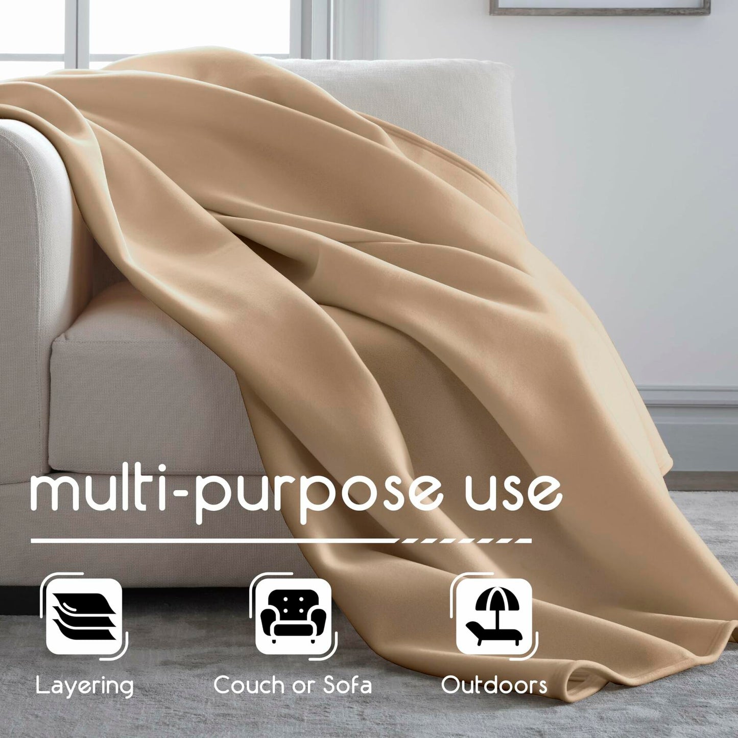 WestPoint Home Vellux Nylon Blanket Color: Tan, Size: King