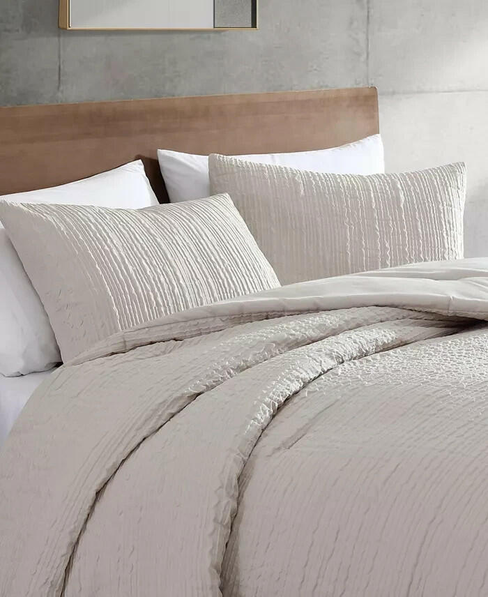 Kenneth Cole Serenity Wavy Lines Comforter Set Twin Beige $100