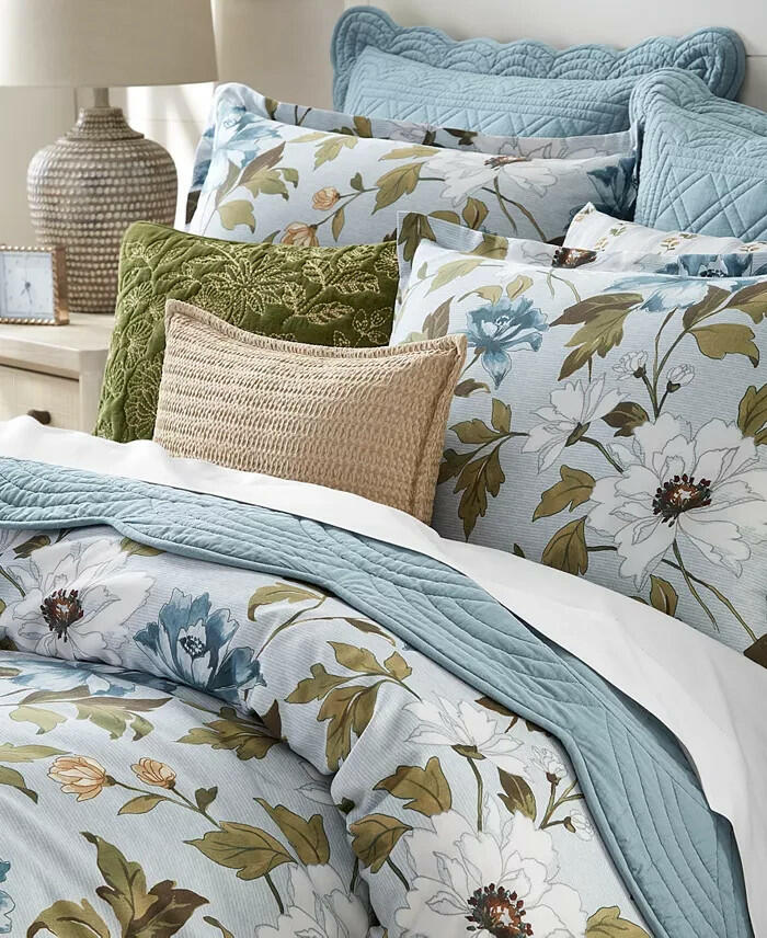 Charter Club Blue Floral Peony Comforter Set Queen $200