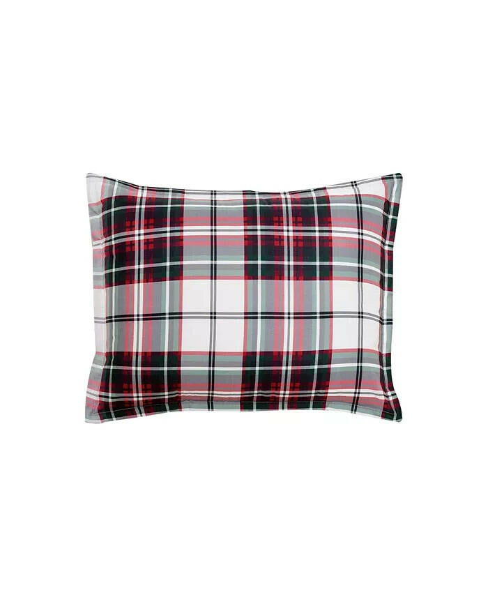 Sunham King Plaid Comforter Set 3PC Red Green White $80