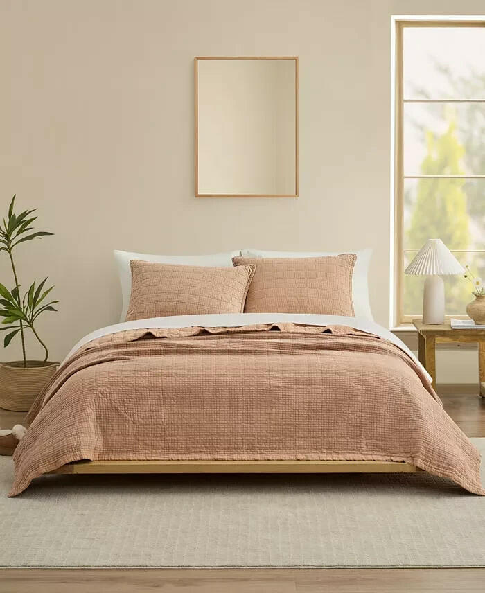 UGG Brown Sandalwood Campo Cotton Quilt Set Full Queen New $150
