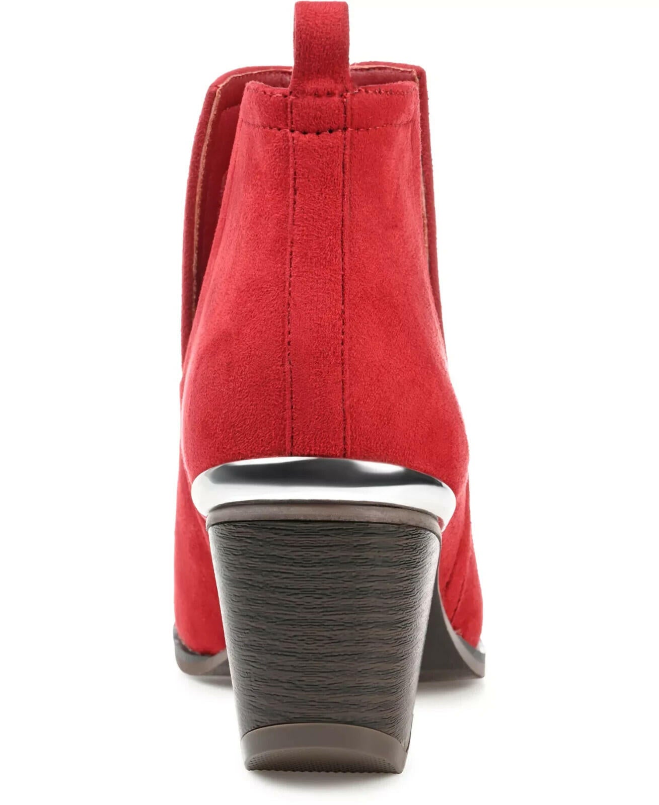 Journee Collection Issla Block Heel Western Bootie Red 9 New $89