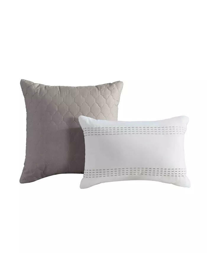 Lisandra Botanical 9 Piece Queen Comforter Set Mocha Leaf Design MSRP $250