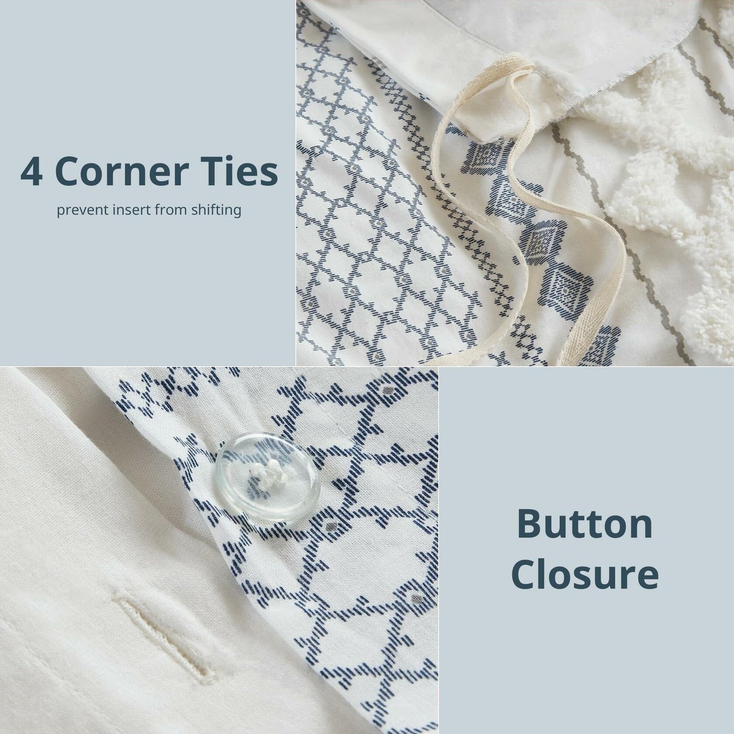INK+IVY Imani 3 Piece Cotton Duvet Cover Set Full Queen with Shams MSRP $260