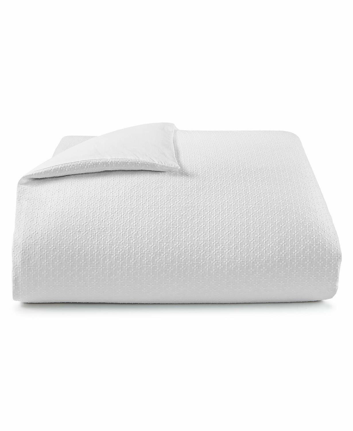 Charter Club Damask Diamond Dot King Comforter Set White 3 Piece MSRP $290