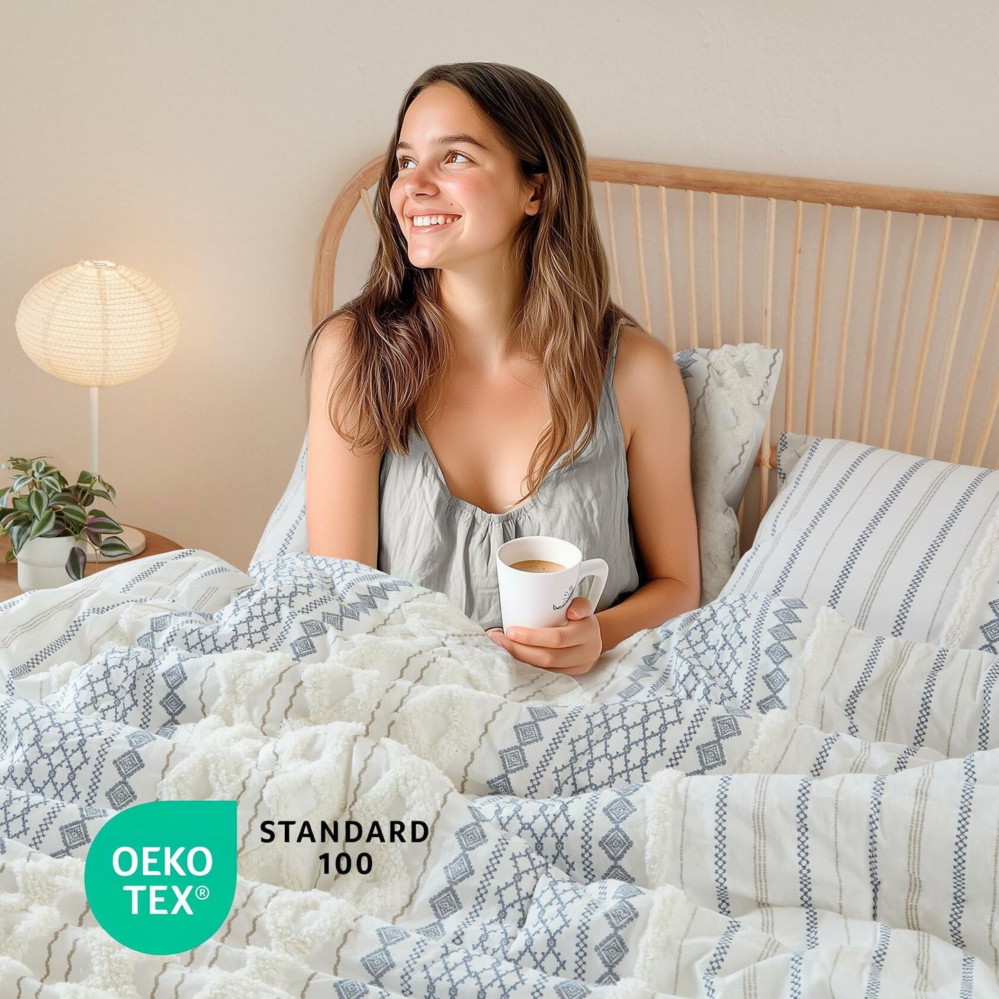 INK+IVY Imani 3 Piece Cotton Duvet Cover Set Full Queen with Shams MSRP $260