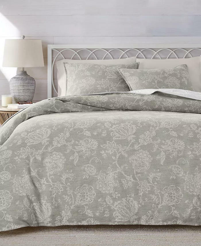 Charter Club Jacobean Chenille Duvet Set Full Queen Beige 3 Piece $350