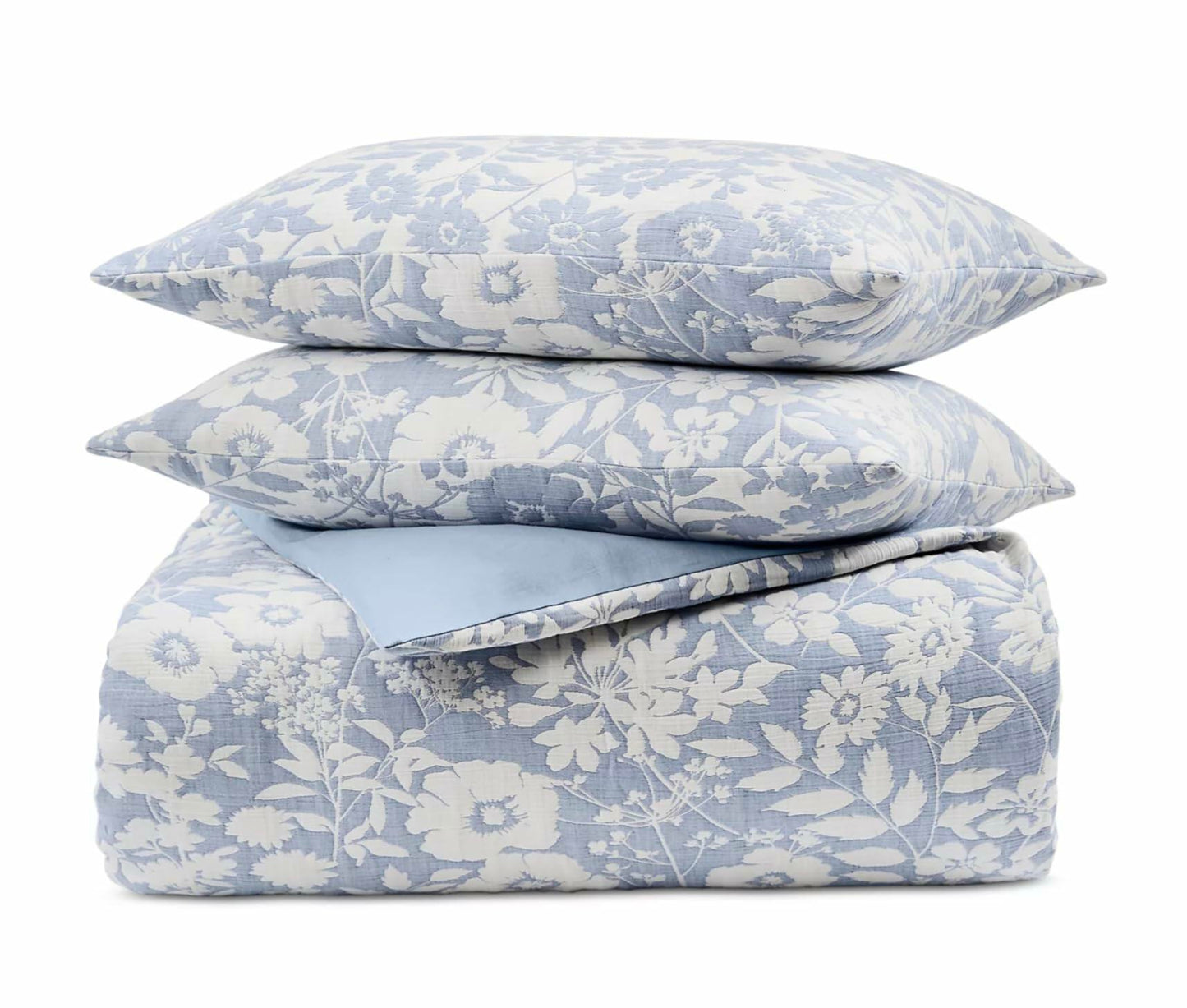 Charter Club Silhouette Floral Full Queen Comforter Set Blue White $360