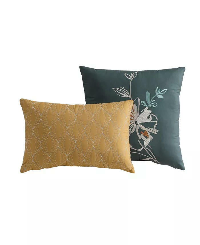 Drem Corduroy Queen Comforter Set 9-Pc Floral Mid-Weight $350