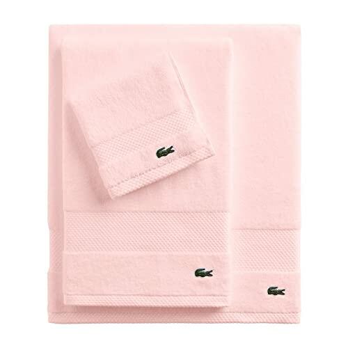 Lacoste Heritage 100% Supima Cotton Bath Towel, Light Pink, 30" x 54" – Highly Absorbent & Quick Drying, Premium Super Soft Bath Towel, Bathroom Essential, Gift for All Occasions, Machine Washable
