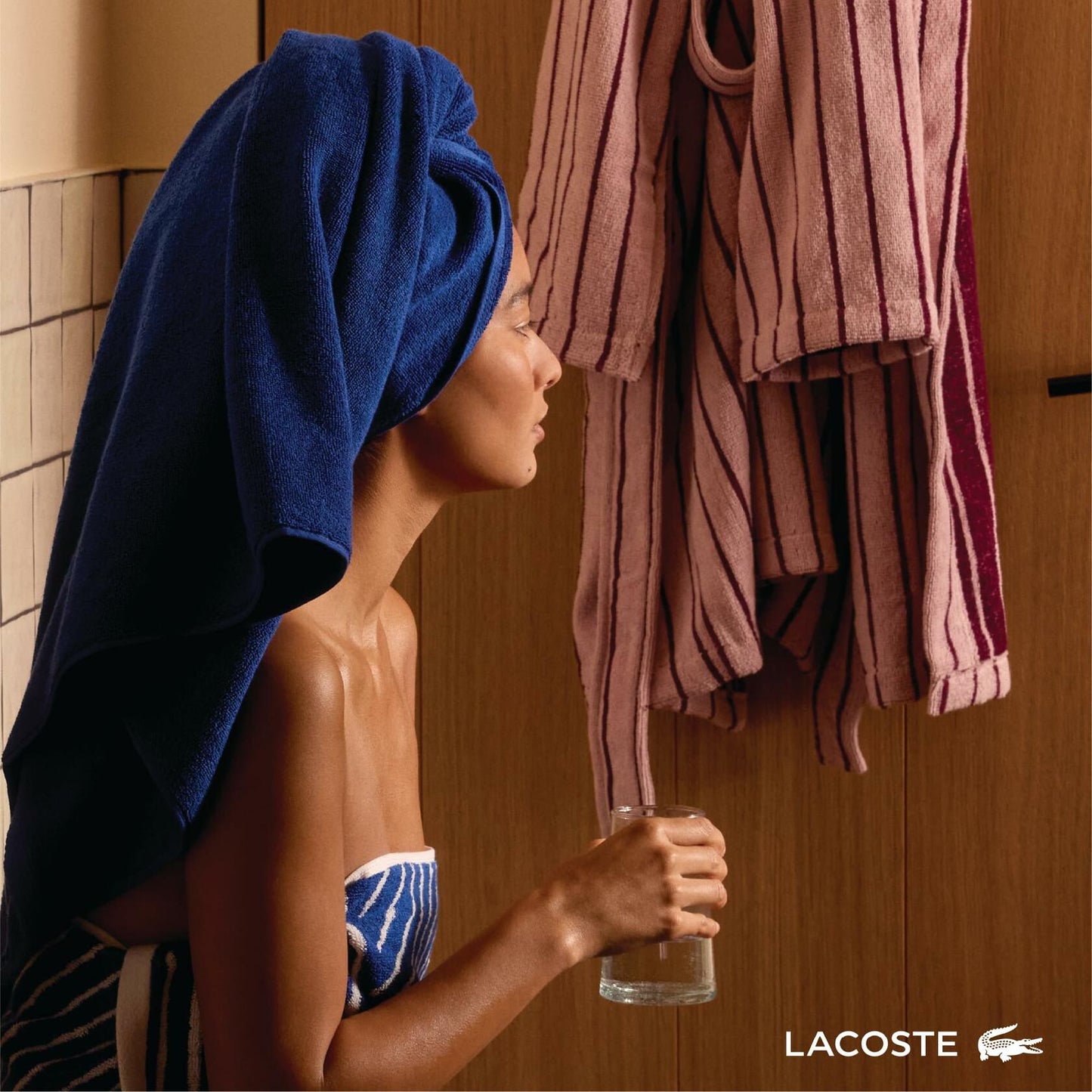 Lacoste Heritage 100% Supima Cotton Bath Towel, Light Pink, 30" x 54" – Highly Absorbent & Quick Drying, Premium Super Soft Bath Towel, Bathroom Essential, Gift for All Occasions, Machine Washable