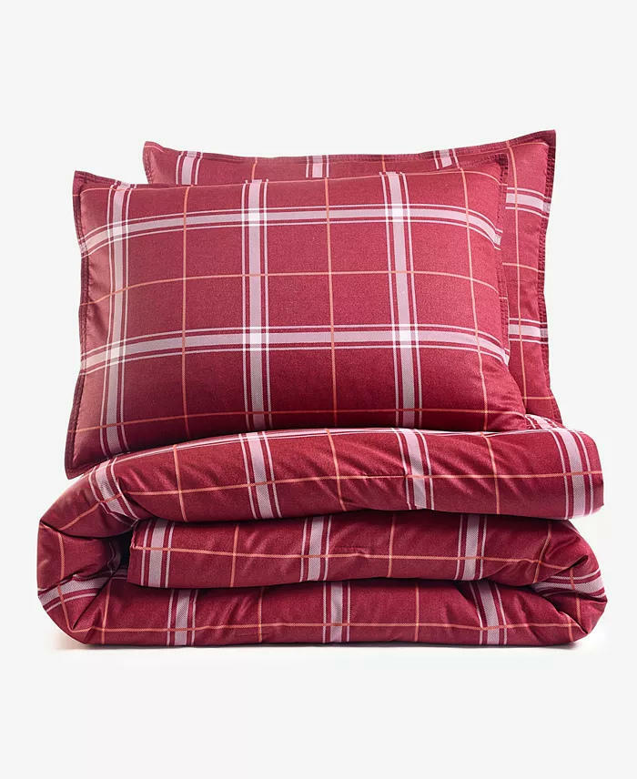Arch Studio Windowpane Plaid 3 Piece Comforter Set Full Queen $200