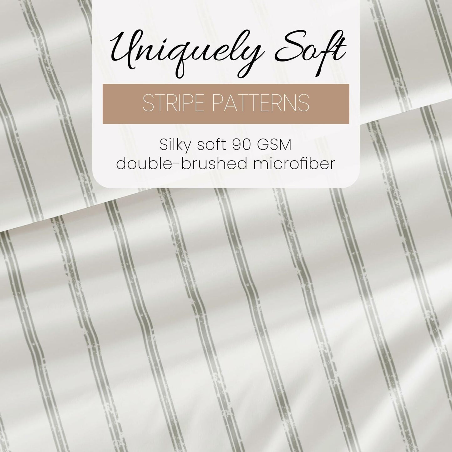 Queen Sheet Set 4 Piece - Ultra Comfortable & Breathable Cooling Queen Bed Sheets - Deep Pocket & Wrinkle-Free Sheets Fits 16" Mattress - Extra Soft & Oeko-TEX Certified - Distressed Line Light Gray