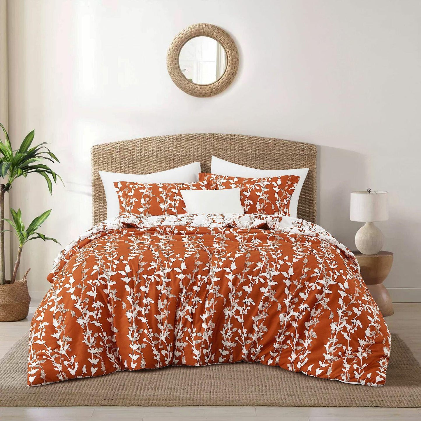 Nanshing 3pc King Marilla Comforter Set Terracotta Orange