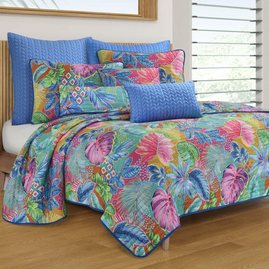 J by J Queen Hanalei Tropical 2 Piece Quilt Set Twin / Twin XL $270