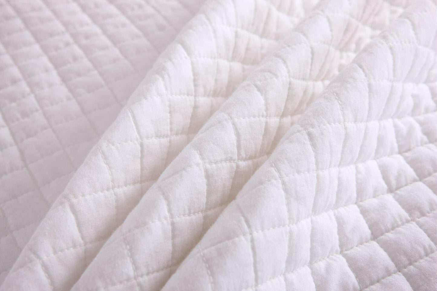 MarCielo 3 Piece 100% White Cotton Quilt Set Lightweight, White Cotton Bedspread (King)