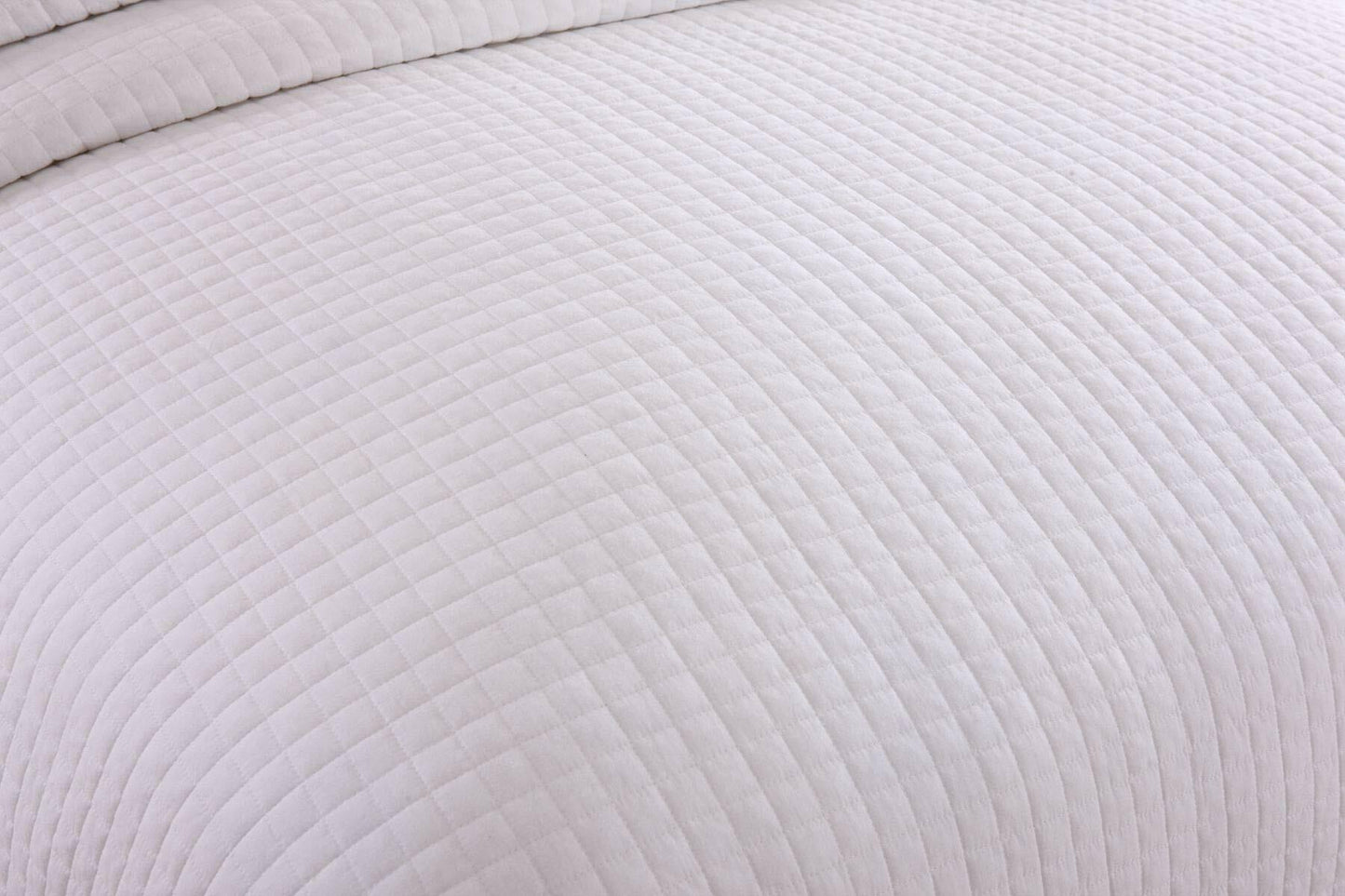 MarCielo 3 Piece 100% White Cotton Quilt Set Lightweight, White Cotton Bedspread (King)