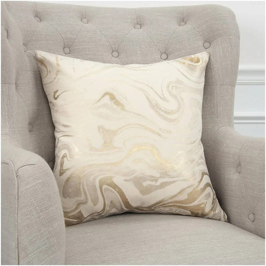 Rizzy Home Abstract Polyester Filled Decorative Pillow, 20" X 20" - Gold-Tone