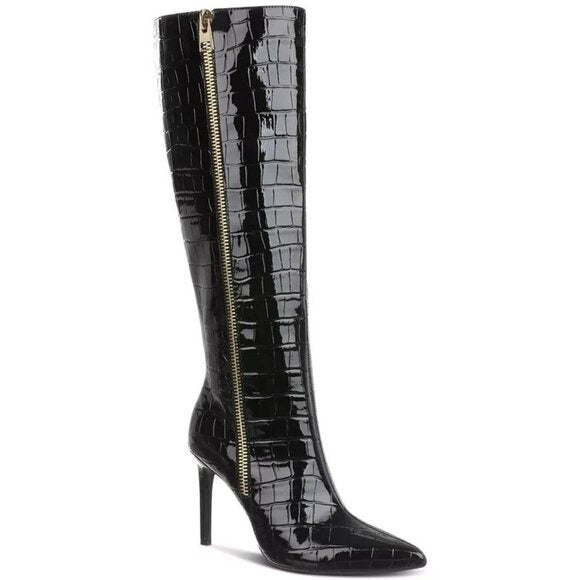 I.N.C. International Concepts Sabrinaa Zip Knee-High Boots Black Size 6  $159