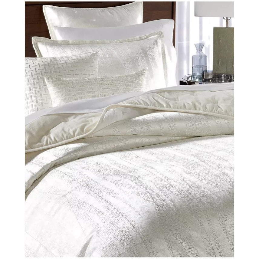 Hotel Collection Fractured Geo Comforter NEW Set King White MSRP $625