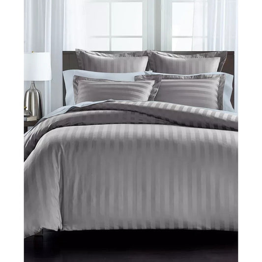 Charter Club 1.5" Stripe 550 Thread Count 100% Cotton 3-Pc. Duvet Cover Set Queen