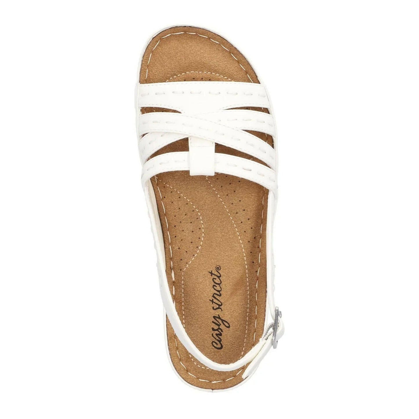 Easy Street Kehlani Women’s White Comfort Sandals Slingback 8.5 WW MSRP $60