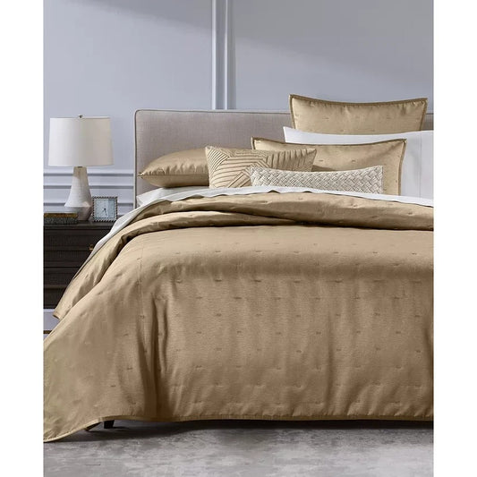 Hotel Collection Glint 3 Piece Coverlet Set New Full Queen Gold MSRP $430