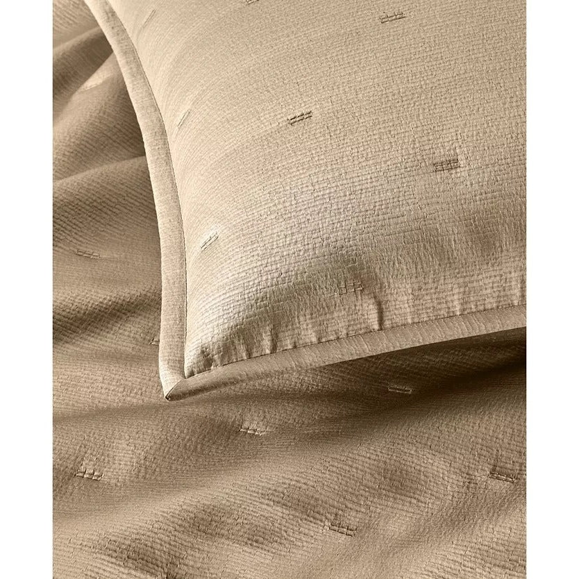 Hotel Collection Glint 3 Piece Coverlet Set New Full Queen Gold MSRP $430