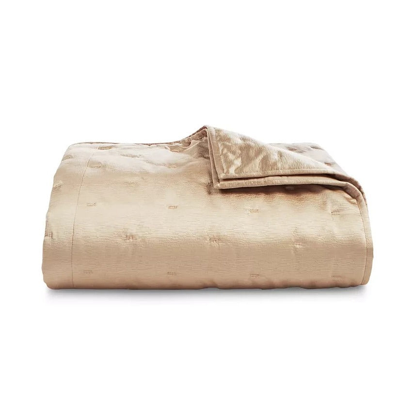 Hotel Collection Glint 3 Piece Coverlet Set New Full Queen Gold MSRP $430