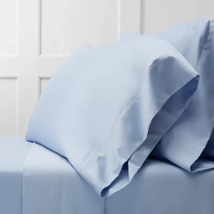 Sky 500TC Sateen Wrinkle-Resistant Sheet Set full bedding coast blue Pima Cotton